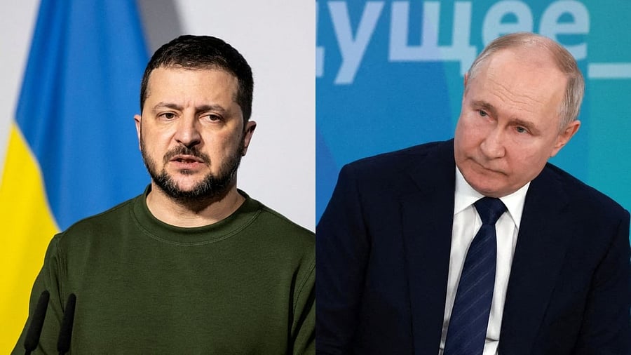<div class="paragraphs"><p>Ukrainian President Volodymyr Zelenskyy (L),&nbsp;Russian President Vladimir Putin </p></div>